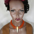 Orange Sea Glass & Gemstone Pendant Necklace - VP's Jewelry