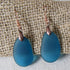 Classic Peacock Sea Glass Drop Earrings