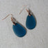 Classic Peacock Sea Glass Drop Earrings