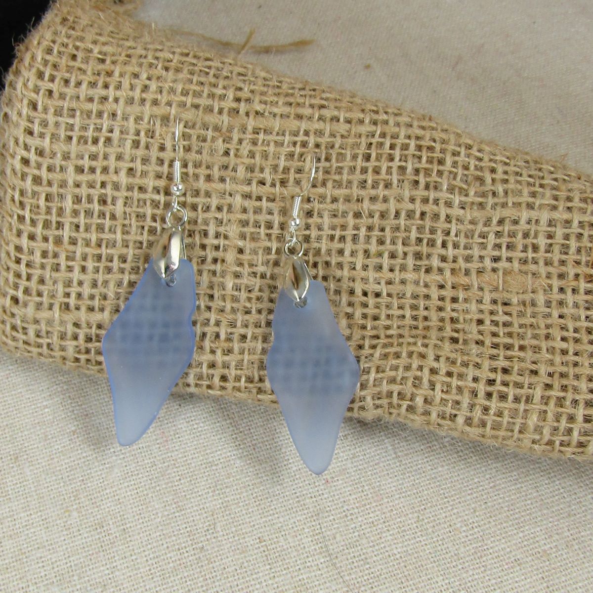 Sky Blue Sea Glass Earrings