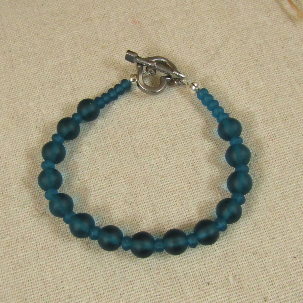 Classic Peacock Sea Glass Bracelet