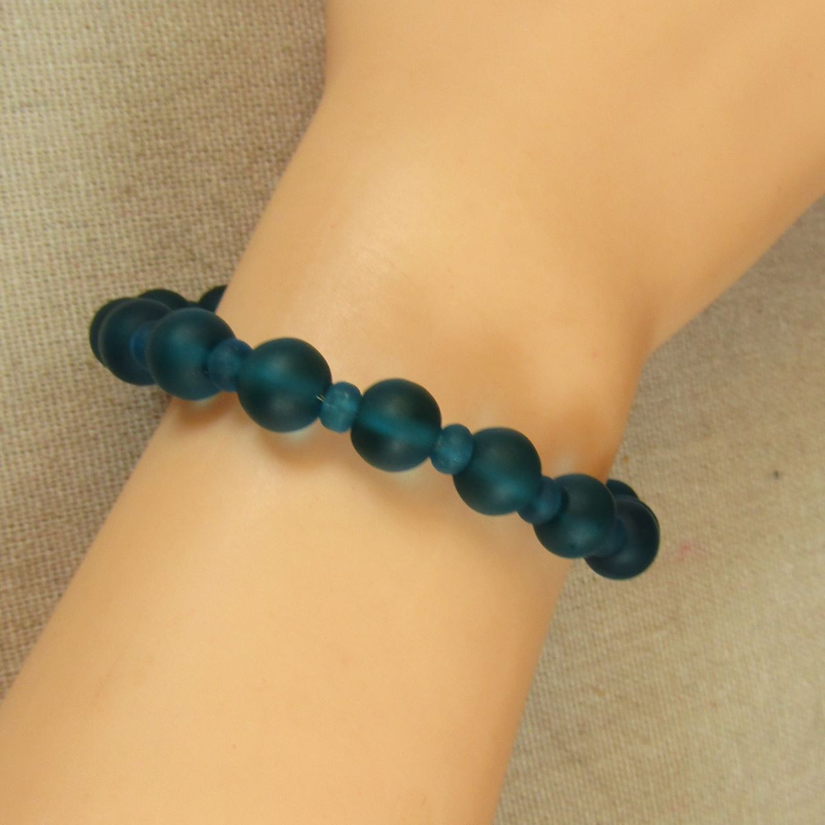 Classic Peacock Sea Glass Bracelet