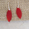 Bright Red Sea Glass Earrings