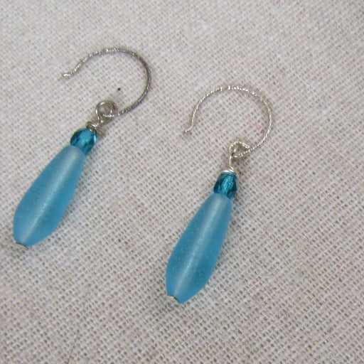 Turquoise Sea Glass Earrings