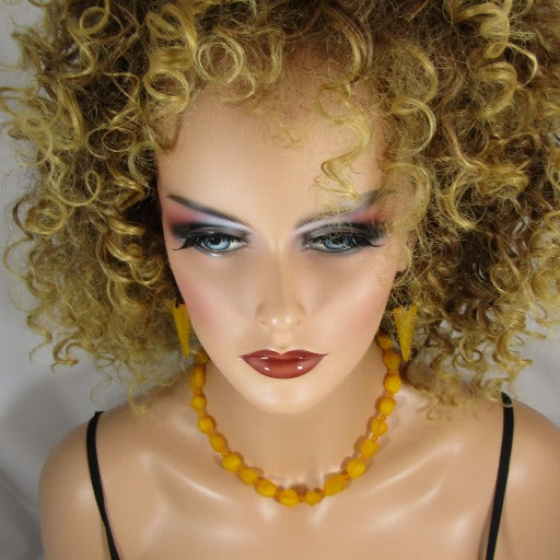 Saffron Yellow Sea Glass Designer Set - VP's Jewelry  
