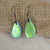 Iridescent Glass Teardrop Earrings  green - VP's Jewelry