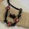 Onyx Necklace With Fair Trade Kazuri Bead Accents & Earrings - VP's Jewelry 