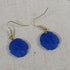 Sand Dollar Sea Glass Drop Earrings Royal Blue - VP's Jewelry