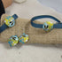 Turquoise Ribbon Choker Bracelet & Earrings Dragan Fly Design - VP's Jewelry