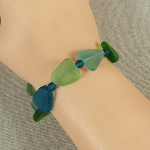 Shades of Turquoise Sea Glass Bracelet