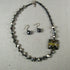 Handmade Artisan Black Beaded Necklace & Earrings - VP's Jewelry  