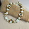 aqua & gold Fair Trade Kazuri bead necklace