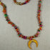 Long Multi-color Gemstone Chip Necklace with Gold Pendant - VP's Jewelry