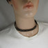 Brown Leather Choker Necklace Men's Single Rivets - VP's Jewelry