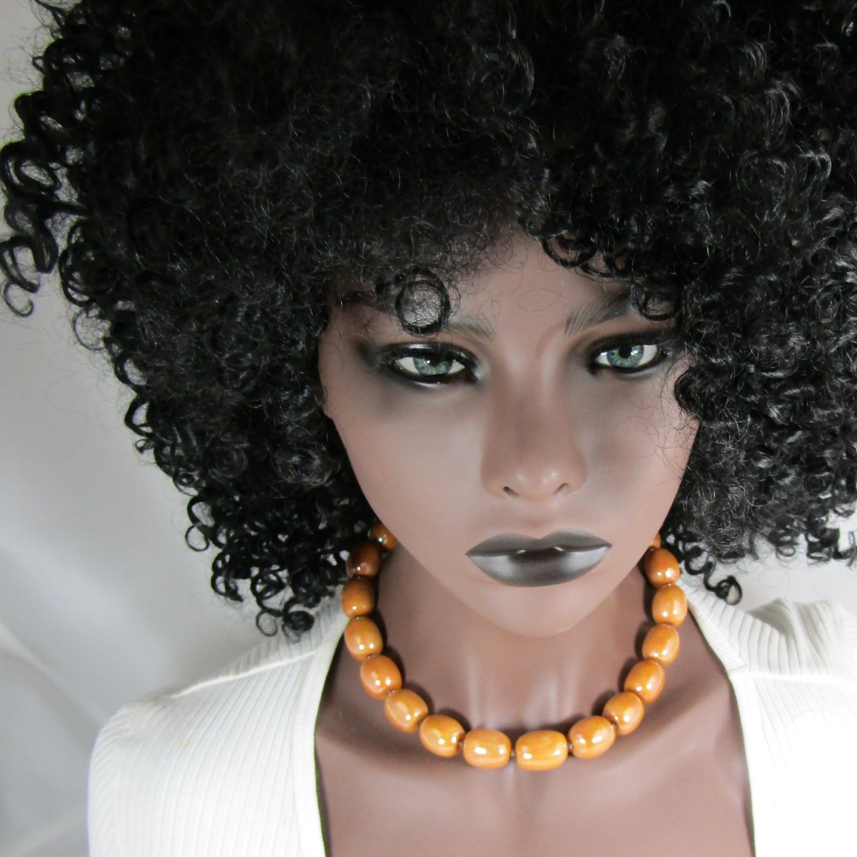 Classic Orange Necklace Kazuri Fair Trade Beads - VP's Jewelry