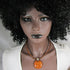 Handmade Kazuri Pendant on Leopard Suede Necklace - VP's Jewelry