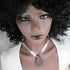 Silver Choker with Handmade Blue Teardrop Raku Pendant - VP's Jewelry