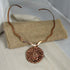Copper Choker with Handmade Copper luster Raku Pendant - VP's Jewelry