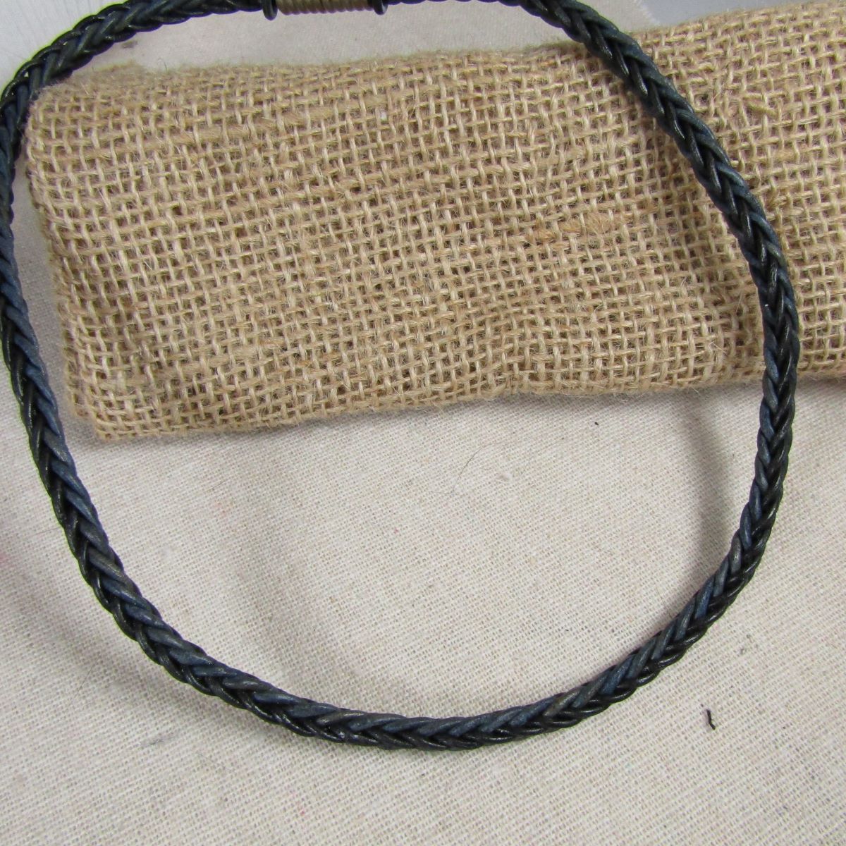 Midnight Blue Square Braided Leather Necklace Unisex - VP's Jewelry