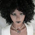 Handmade Multi Colored Raku Artisan Pendant on Silver Choker - VP's Jewelry