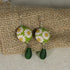 Green Ribbon Choker Bracelet Sun Flower Earrings Handmade Ultra-light  - VP's Jewelry