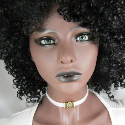 White Choker Awareness Ribbon Minimalist Narrow Band Necklace - VP's Jewelry