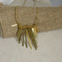 Gold Unique Fan Pendant Necklace Trendy Style - VP's Jewelry