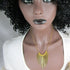 Gold Unique Fan Pendant Necklace Trendy Style - VP's Jewelry