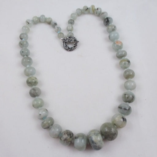 Aqua Gemstone Pale Amazonite Beaded Necklace - VP's Jewelry
