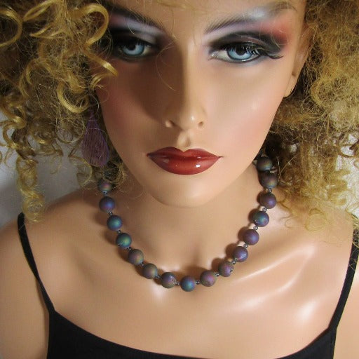 Rainbow Gemstone Beaded Necklace & Earrings Handcrafted - VP's Jewelry  