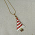 Red & White Christmas Tree Pendant Necklace - VP's Jewelry