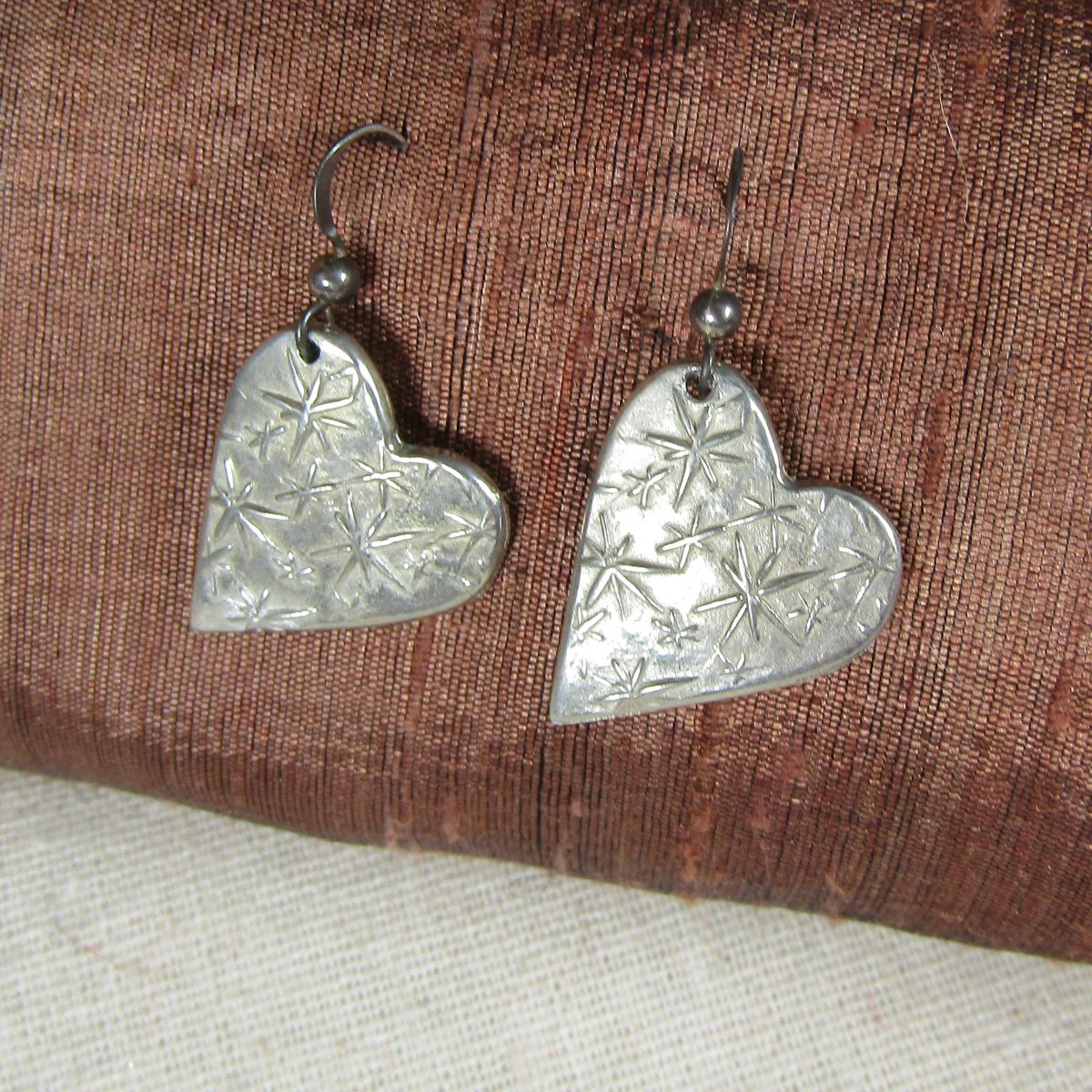 Handmade Pewter Heart Earrings - VP's Jewelry