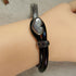 Black Leather Half Cuff Heart Bracelet - VP's Jewelry