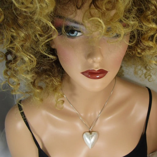 Mother of Pearl Heart Pendant Necklace - VP's Jewelry