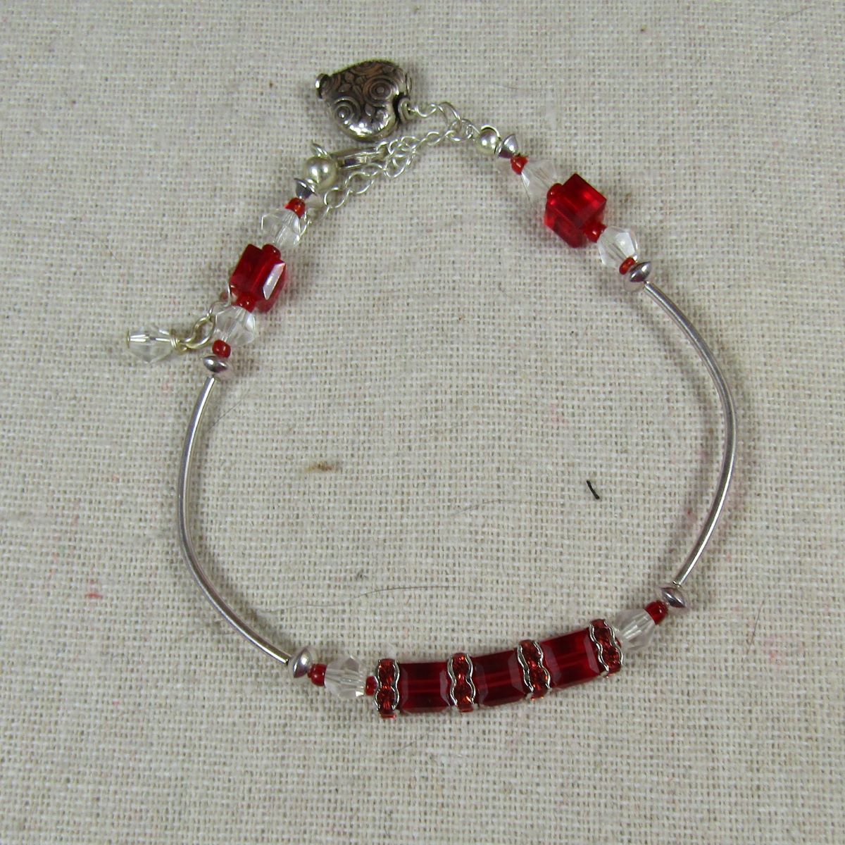 Unique Red Crystal Bangle Bracelet - VP's Jewelry