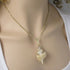 Cream Distorsio Shell Pendant Necklace on Gold Chain - VP's Jewelry