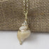 Cream Distorsio Shell Pendant Necklace on Gold Chain - VP's Jewelry