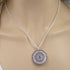 Circle Multi-stone Pendant of Silver Chain Necklace - VP's Jewelry 