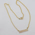 Cubic Zercon Bar Pendant on Gold Chain - VP's Jewelry