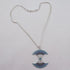 Aqua Cut Out Circle Multi-stone Pendant of Silver Chain Necklace - VP's Jewelry