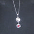 Long Sweater Pendant Necklace Red Charm Silver Long Chain - VP's Jewelry