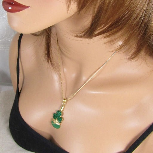 Green Clover Pendant Necklace - VP's Jewelry