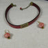 Leather Chocker in Marron with Beaded Earrings - VP's Jewelry