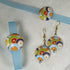 Light Blue Ribbon Choker, Bracelet & Earrings Circle Design - VP's Jewelry