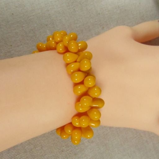 Bright Yellow Teardrop Beaded Bracelet - VP's Jewelry