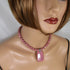 Rhodonite Pink Beaded Necklace and Earrings - VP's Jewelry