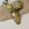 Kazuri Bead and Large Brass Pendant Necklace - VP's Jewelry