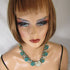 Peacok Kazuri Statement Necklace with Lily Pendant - VP's Jewelry