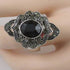 Fashion Ring in Black Rhinestone Size 8