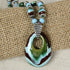 Kazuri Pendant Necklace Aqua & Brown Fair Trade Beads - VP's Jewelry